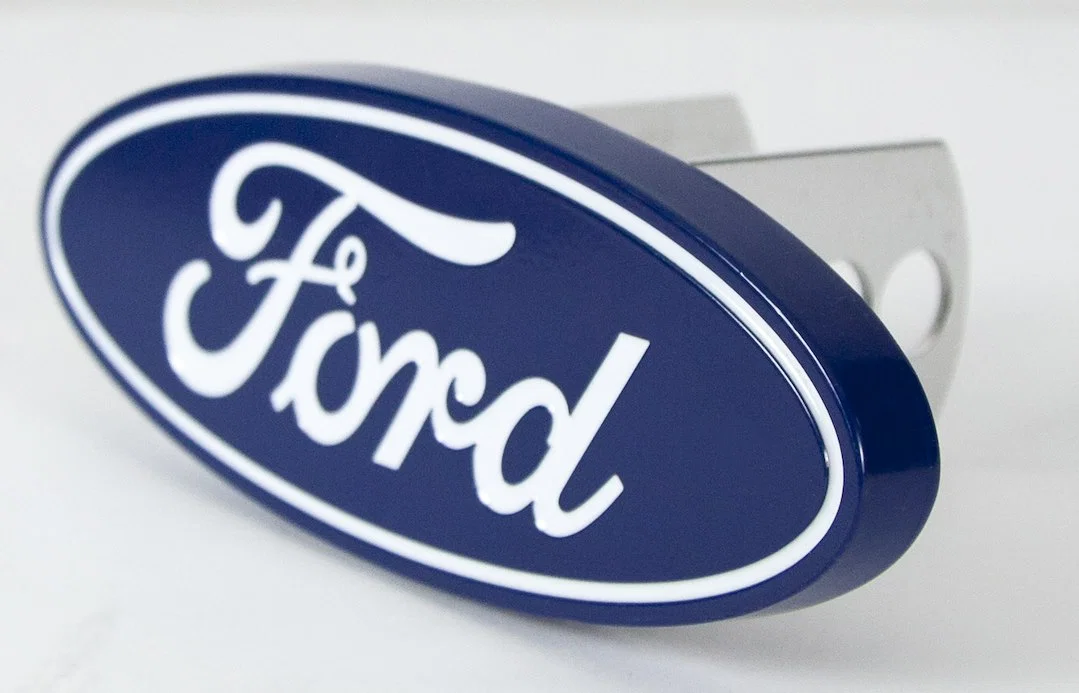 002236 – PLASTICOLOR Trailer Hitch Cover, Fits 2 Inch Receiver Ford Logo Blue/Chrome Plated Metal